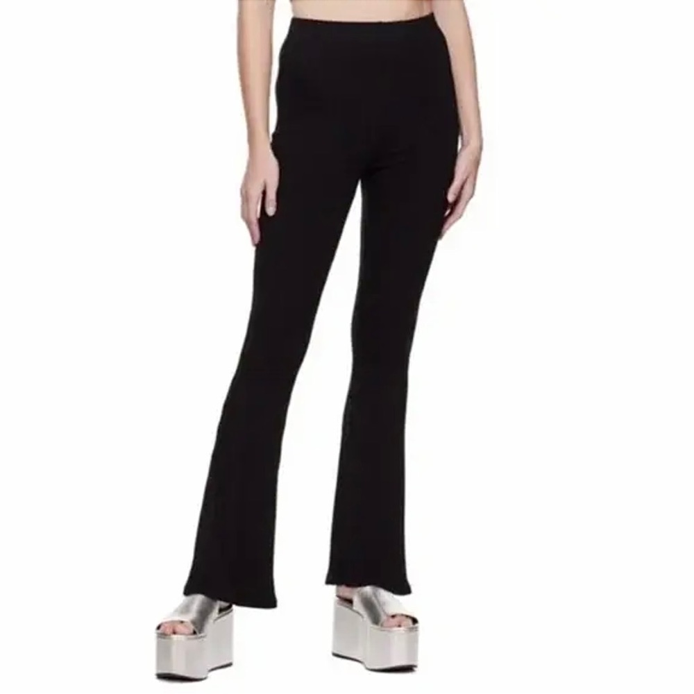 Simon Miller Rib Black Ribbed Flare Pull on Pant Size S